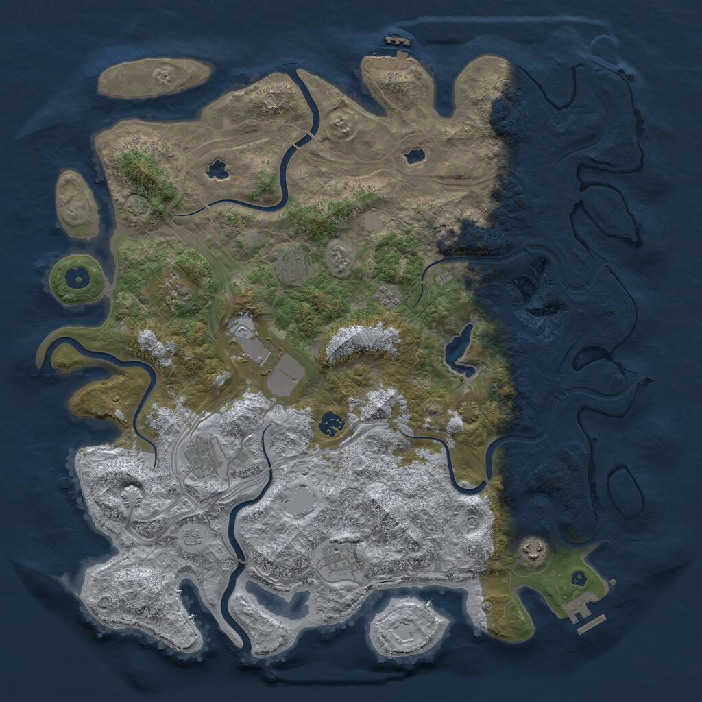Rust Map: Procedural Map, Size: 4500, Seed: 1498814382, 14 Monuments