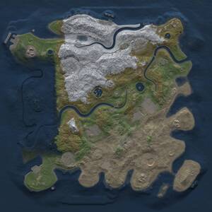 Thumbnail Rust Map: Procedural Map, Size: 3650, Seed: 309808864, 15 Monuments