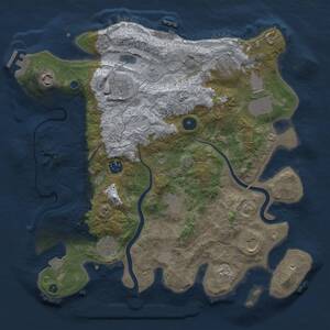 Thumbnail Rust Map: Procedural Map, Size: 3650, Seed: 309808864, 15 Monuments