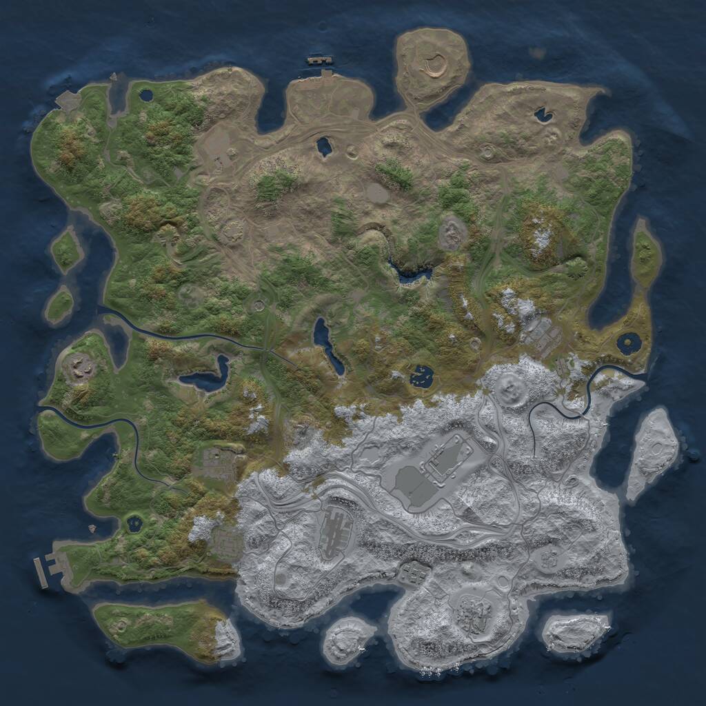 Rust Map: Procedural Map, Size: 4550, Seed: 21272, 17 Monuments