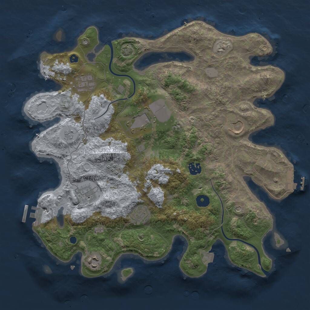 Rust Map: Procedural Map, Size: 3600, Seed: 6122024, 14 Monuments