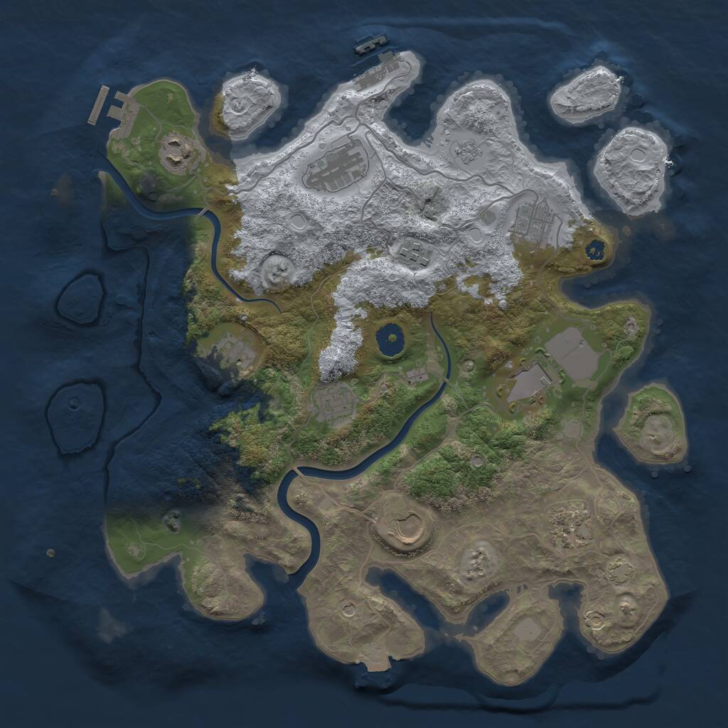 Rust Map: Procedural Map, Size: 3600, Seed: 990325, 15 Monuments