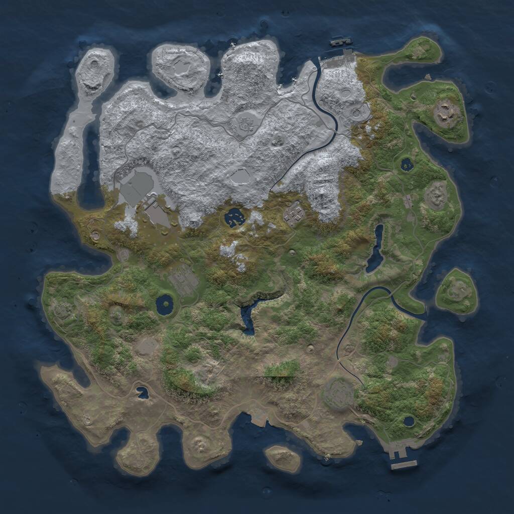 Rust Map: Procedural Map, Size: 4000, Seed: 1531527055, 12 Monuments