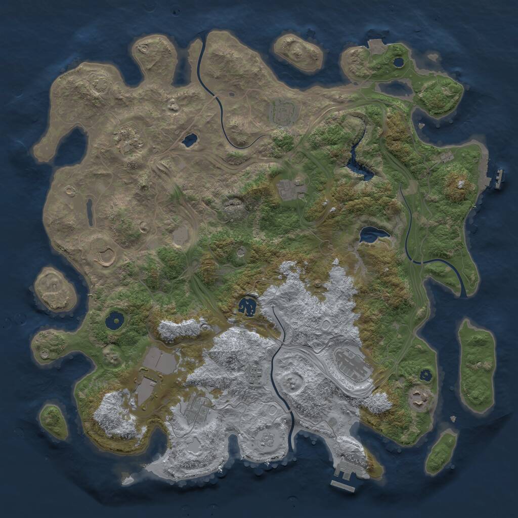 Rust Map: Procedural Map, Size: 4250, Seed: 1918230123, 16 Monuments