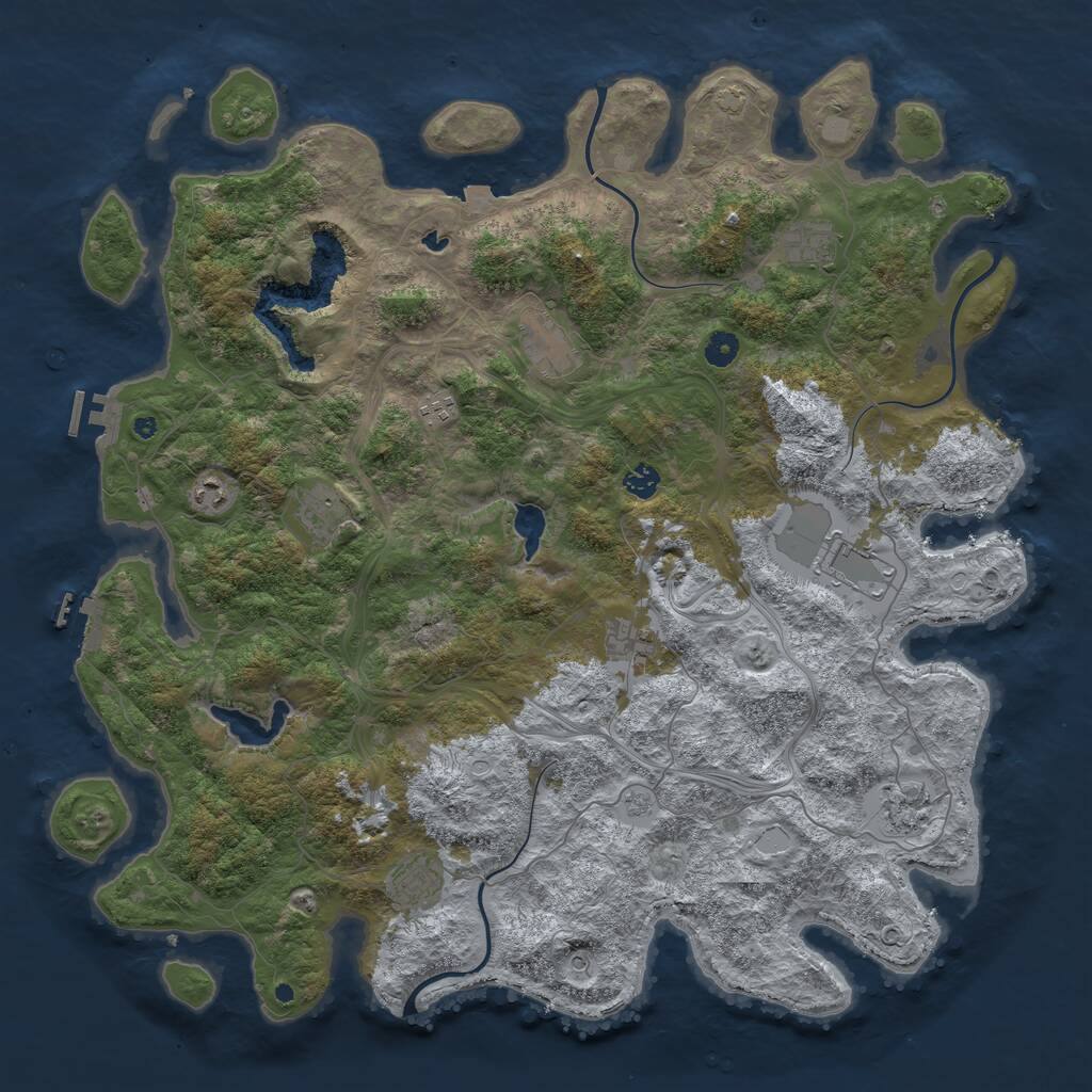 Rust Map: Procedural Map, Size: 4750, Seed: 495131272, 16 Monuments