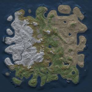 Thumbnail Rust Map: Procedural Map, Size: 4500, Seed: 1672, 17 Monuments