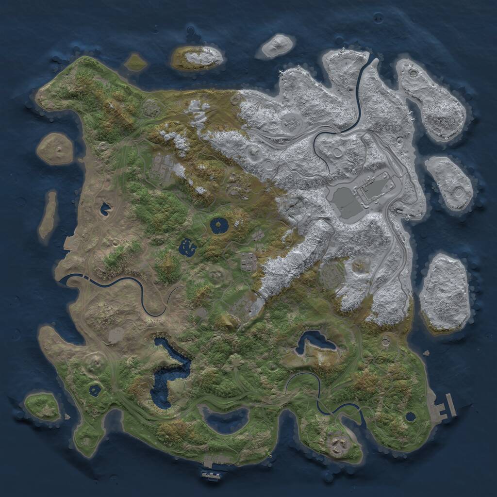 Rust Map: Procedural Map, Size: 4250, Seed: 15543, 14 Monuments