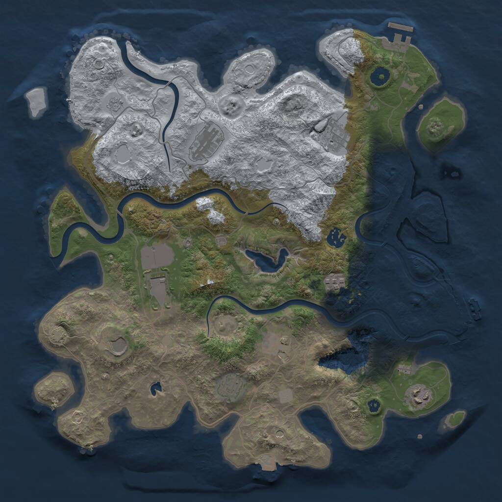 Rust Map: Procedural Map, Size: 4000, Seed: 955866789, 15 Monuments