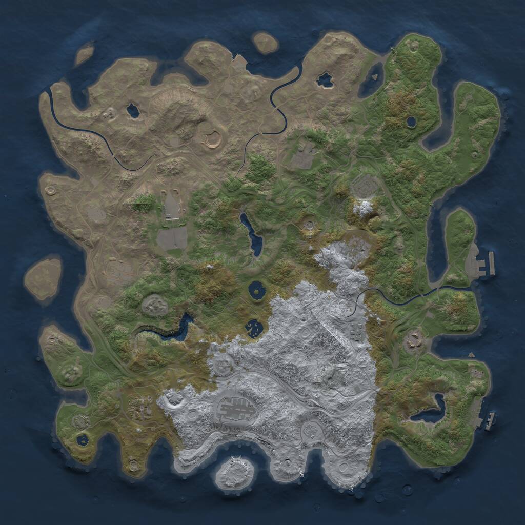 Rust Map: Procedural Map, Size: 4500, Seed: 1496607828, 17 Monuments