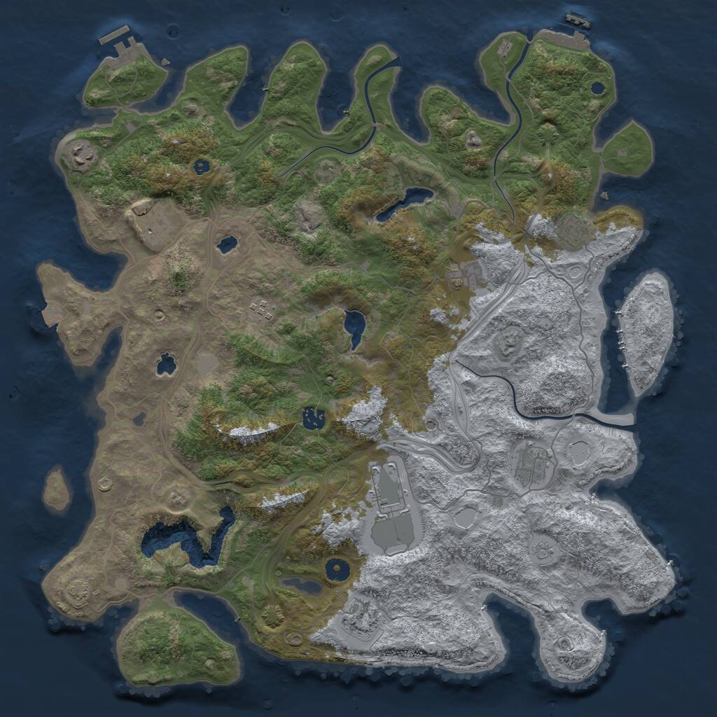 Rust Map: Procedural Map, Size: 4500, Seed: 68108116, 15 Monuments