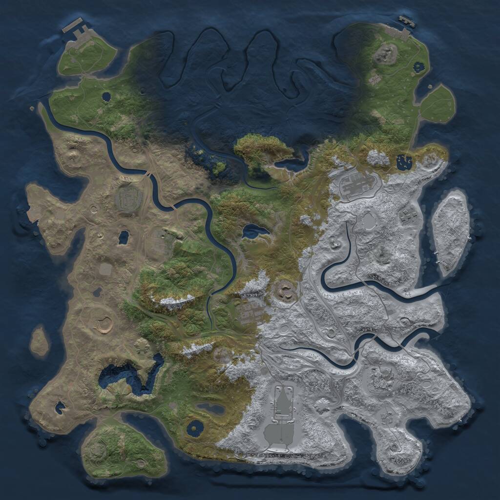 Rust Map: Procedural Map, Size: 4500, Seed: 68108116, 16 Monuments