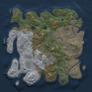 Thumbnail Rust Map: Procedural Map, Size: 3700, Seed: 998134, 15 Monuments