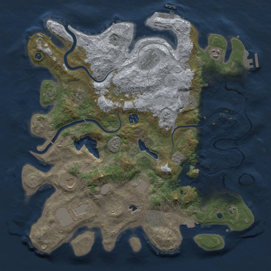 Rust Map: Procedural Map, Size: 4000, Seed: 248231123, 16 Monuments