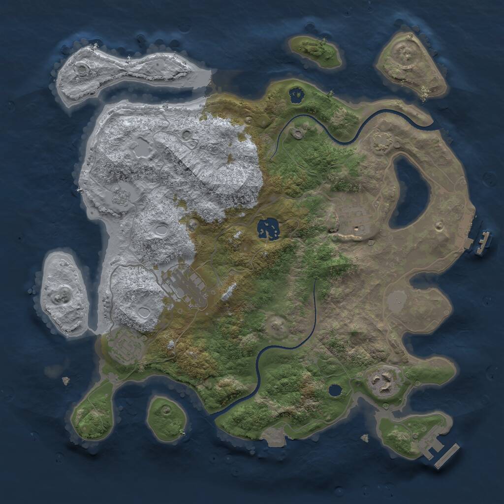 Rust Map: Procedural Map, Size: 3250, Seed: 97722599, 10 Monuments