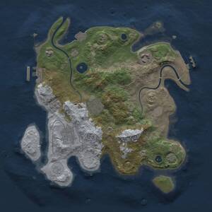 Thumbnail Rust Map: Procedural Map, Size: 3000, Seed: 10421, 9 Monuments