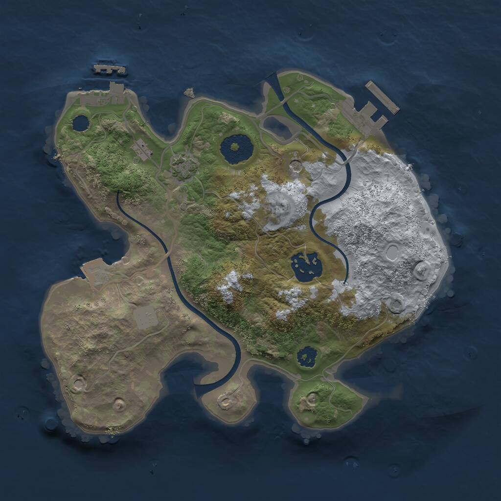 Rust Map: Procedural Map, Size: 2450, Seed: 53, 6 Monuments