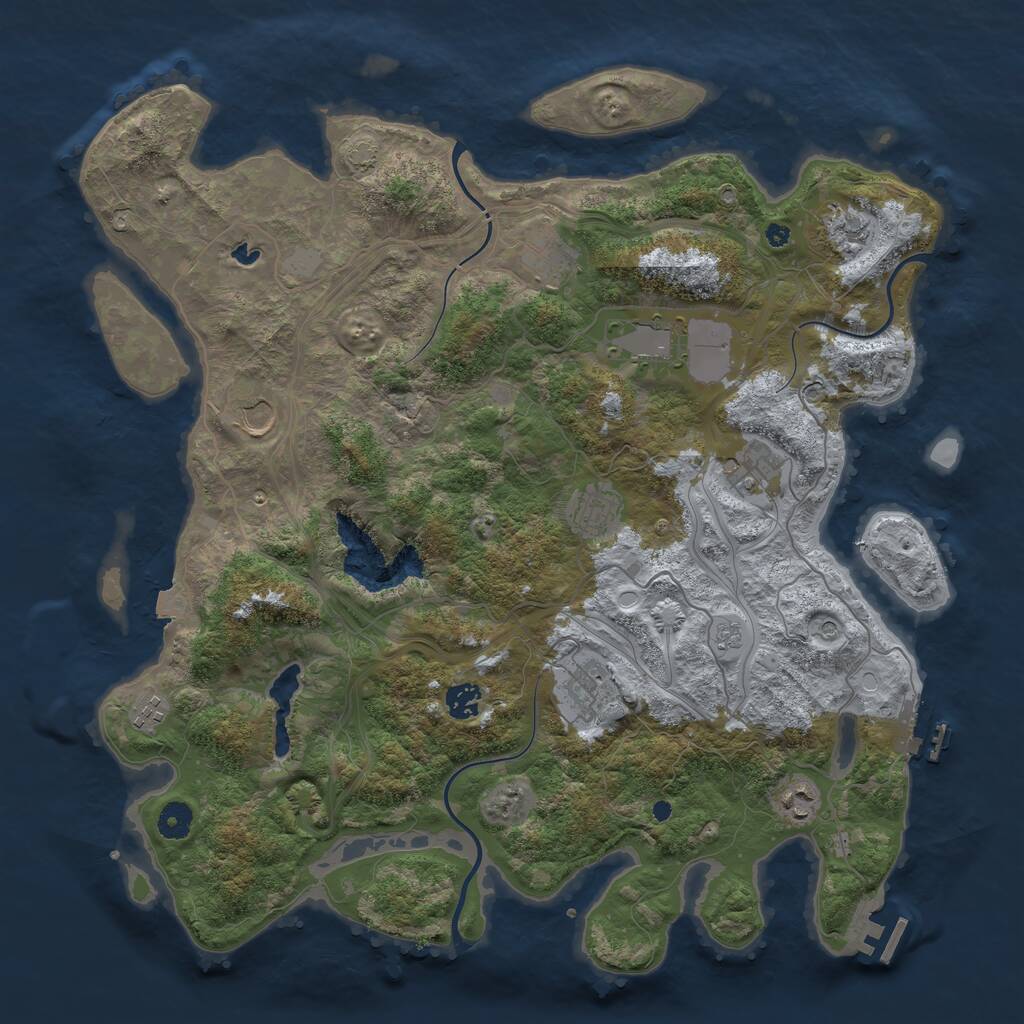 Rust Map: Procedural Map, Size: 4250, Seed: 2039343908, 16 Monuments