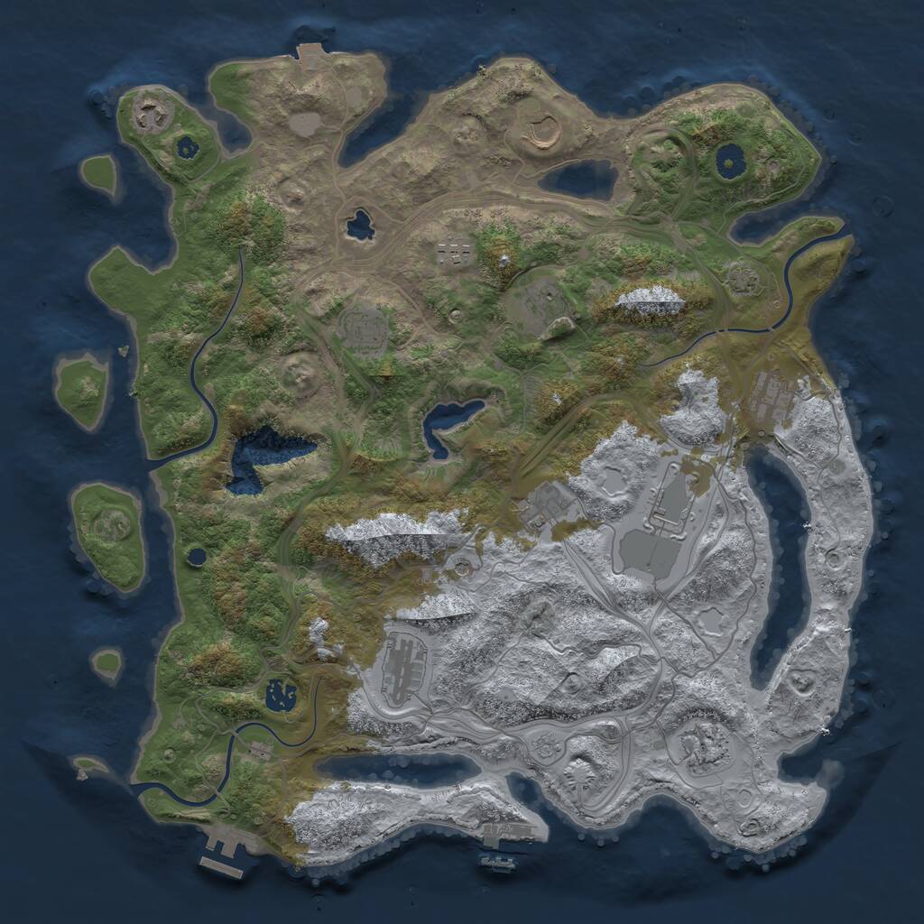 Rust Map: Procedural Map, Size: 4250, Seed: 210812647, 17 Monuments
