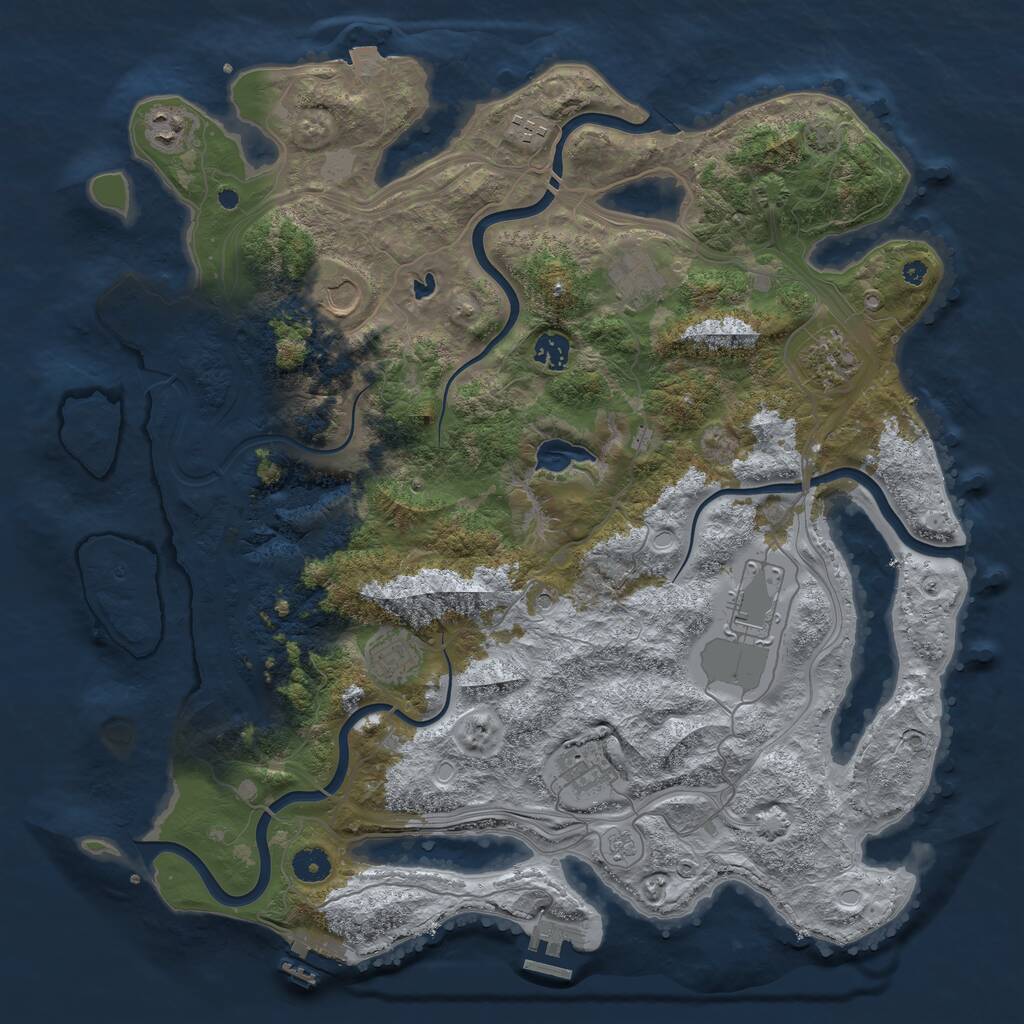 Rust Map: Procedural Map, Size: 4250, Seed: 210812647, 15 Monuments