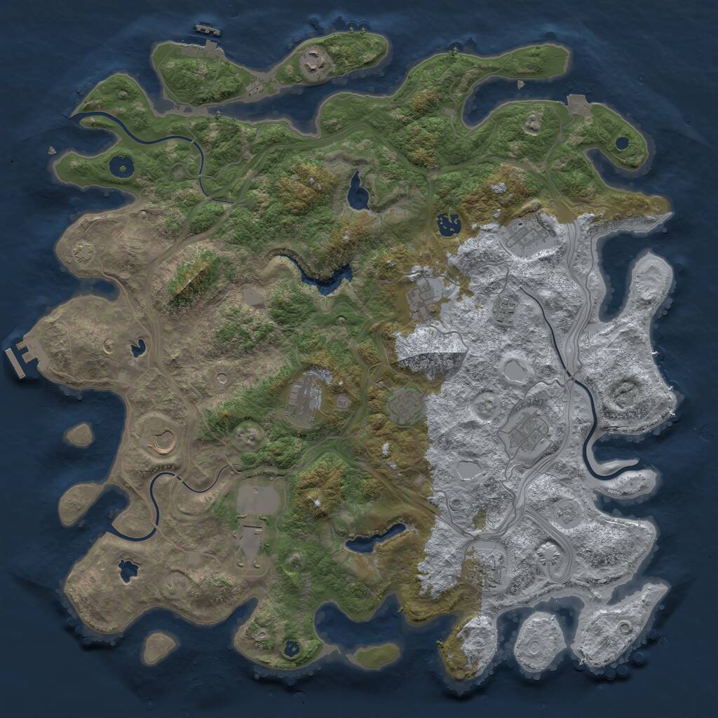 Rust Map: Procedural Map, Size: 4500, Seed: 123786, 17 Monuments