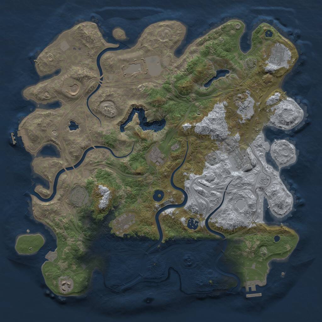 Rust Map: Procedural Map, Size: 4250, Seed: 1794625155, 17 Monuments