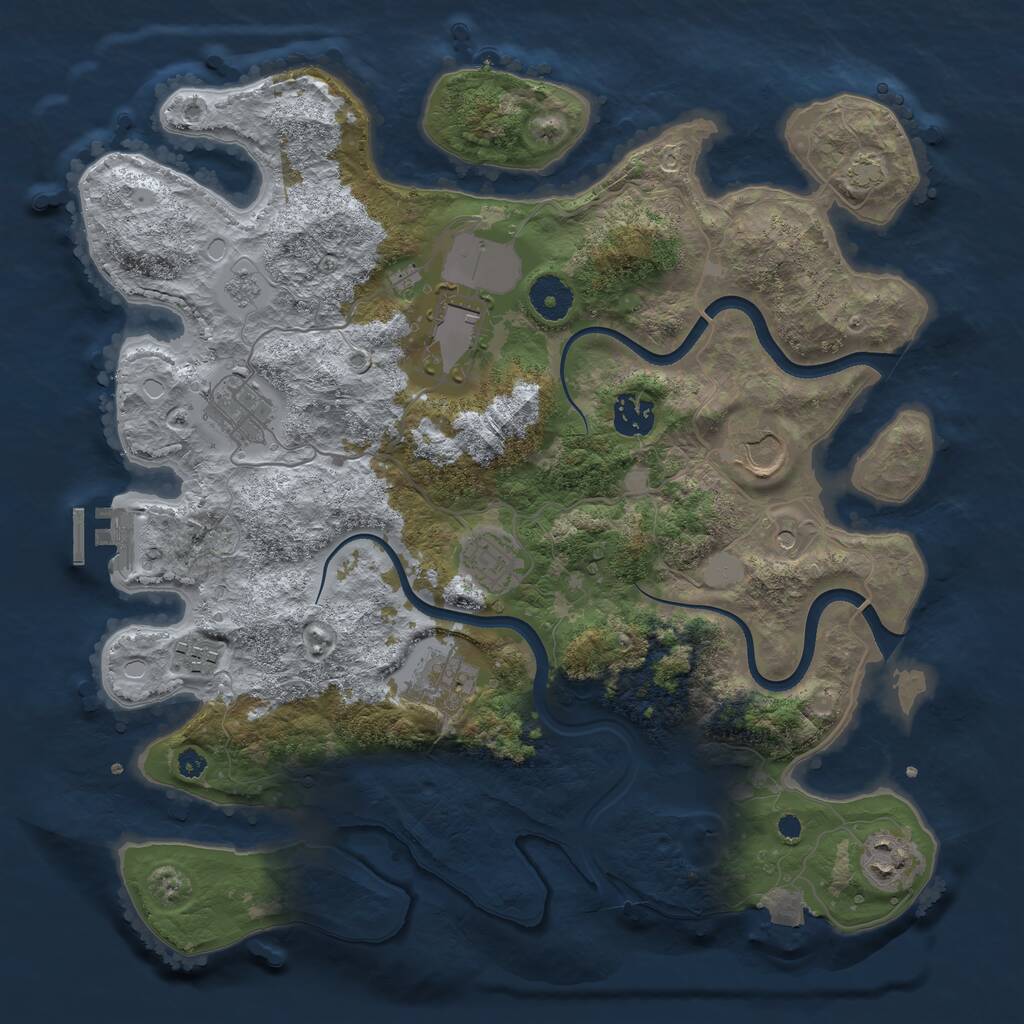 Rust Map: Procedural Map, Size: 3600, Seed: 546669800, 13 Monuments