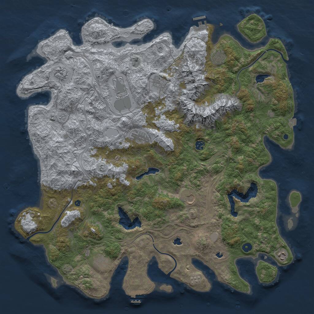 Rust Map: Procedural Map, Size: 5000, Seed: 527390941, 16 Monuments