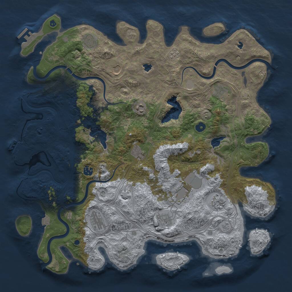 Rust Map: Procedural Map, Size: 4500, Seed: 653712945, 17 Monuments