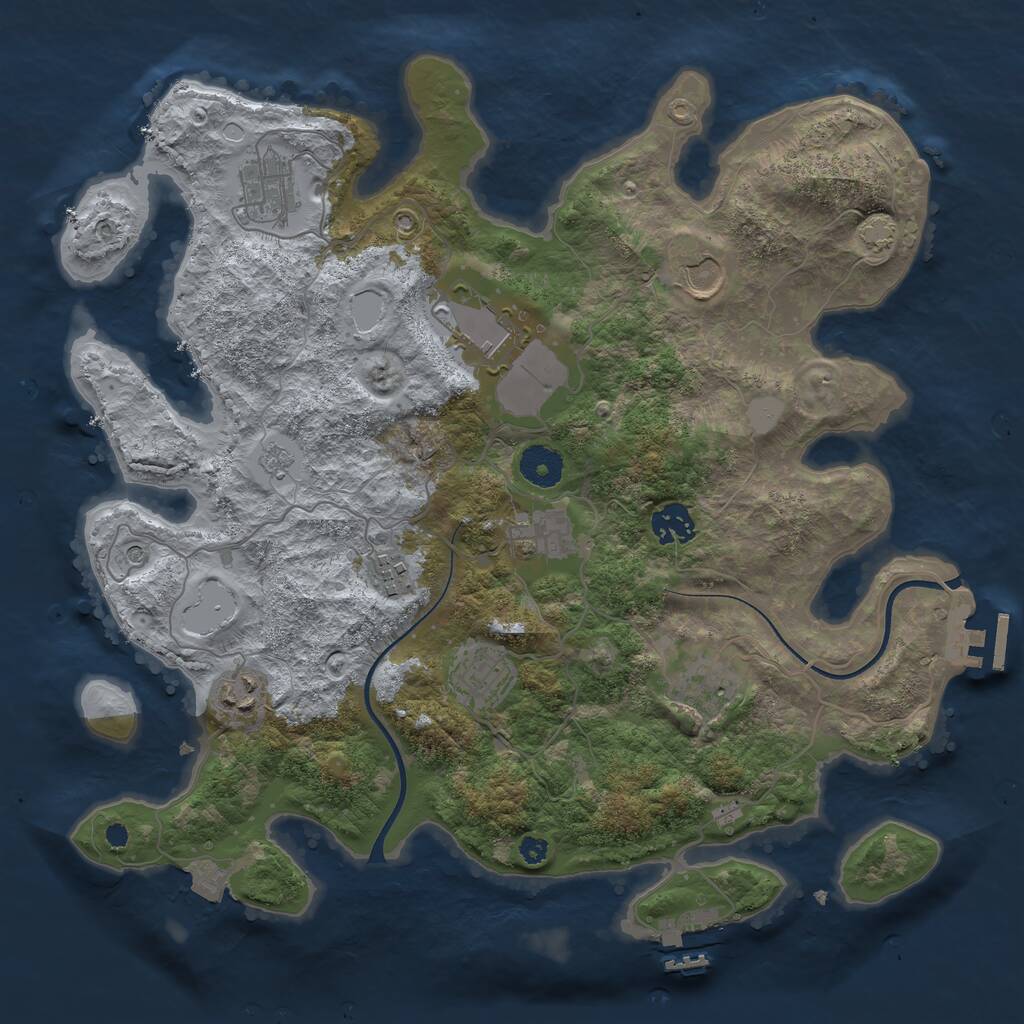 Rust Map: Procedural Map, Size: 3634, Seed: 7148042, 15 Monuments