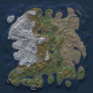 Thumbnail Rust Map: Procedural Map, Size: 3800, Seed: 608465401, 15 Monuments