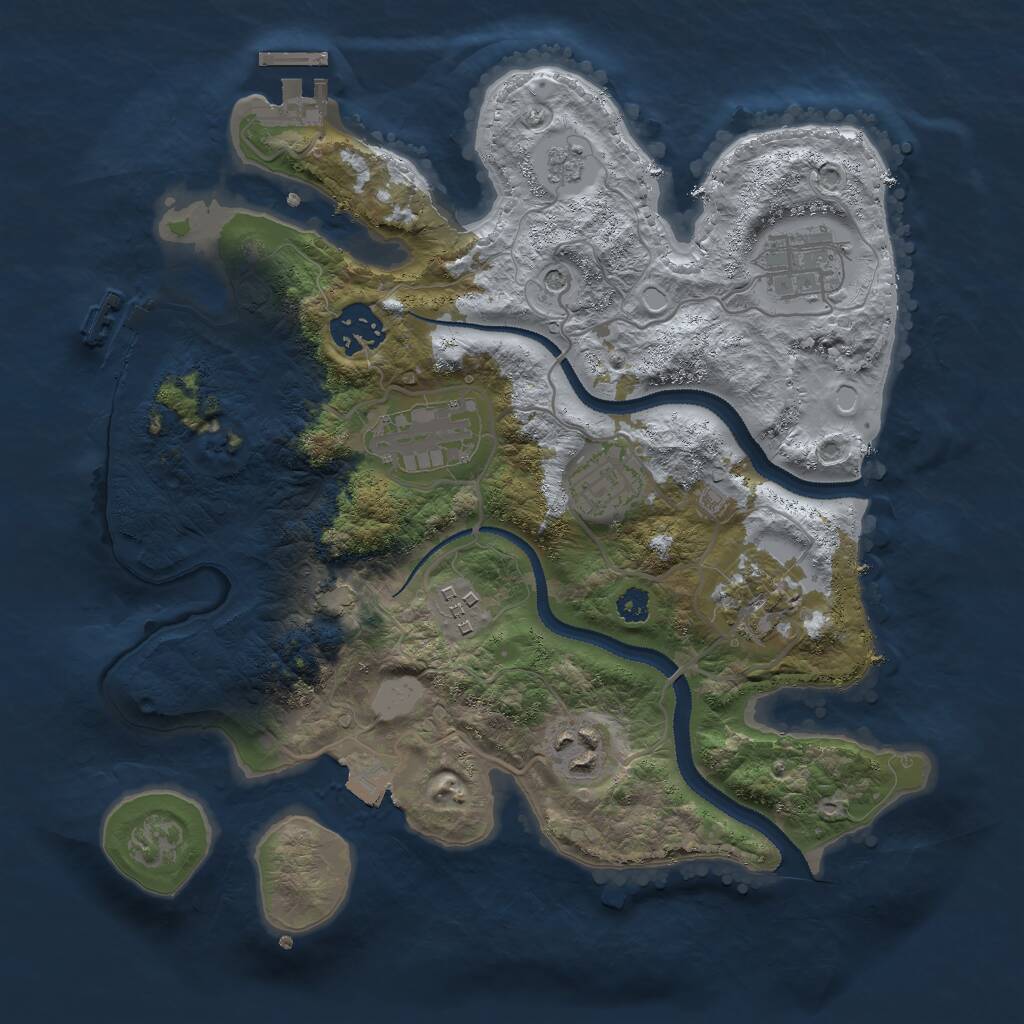 Rust Map: Procedural Map, Size: 3000, Seed: 4567356, 13 Monuments