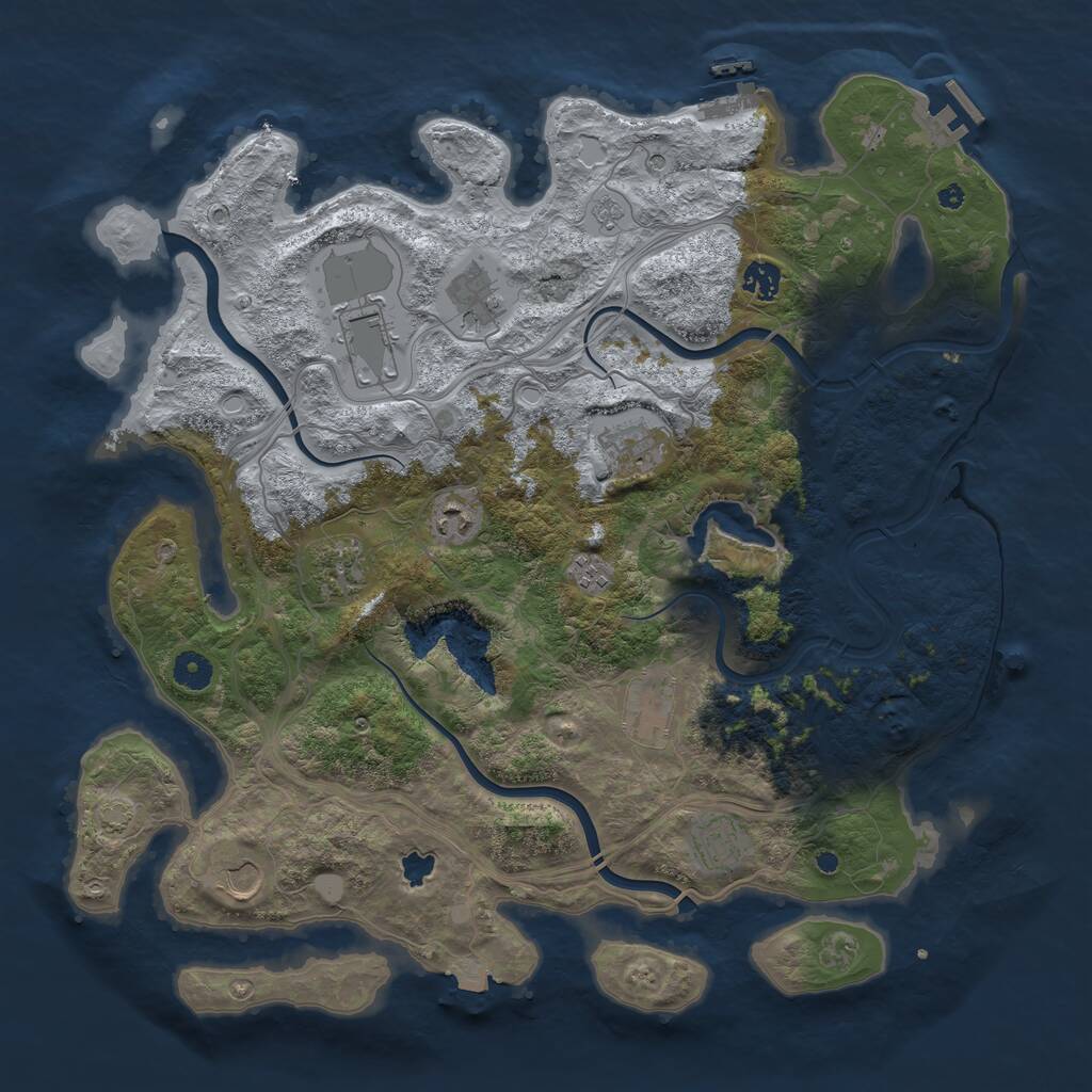 Rust Map: Procedural Map, Size: 4250, Seed: 1148534247, 16 Monuments