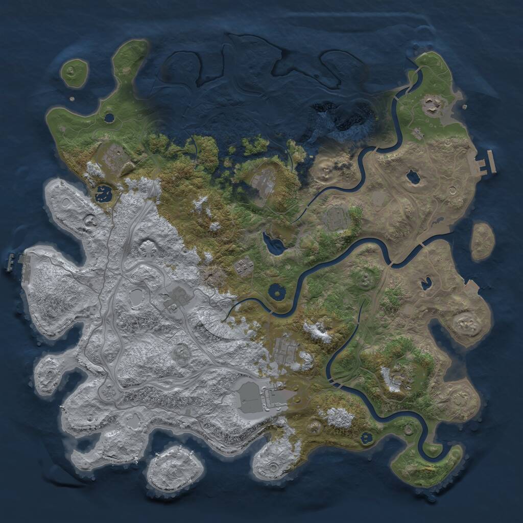 Rust Map: Procedural Map, Size: 4500, Seed: 1468113619, 16 Monuments