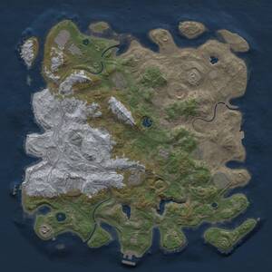Thumbnail Rust Map: Procedural Map, Size: 4250, Seed: 1657936875, 17 Monuments