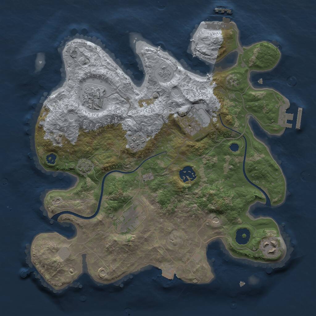 Rust Map: Procedural Map, Size: 3000, Seed: 1642406955, 12 Monuments