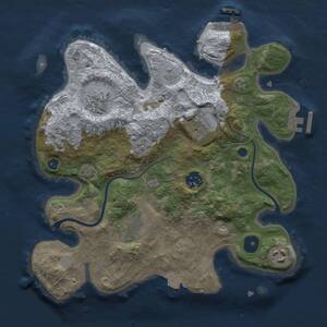 Thumbnail Rust Map: Procedural Map, Size: 3000, Seed: 1642406955, 12 Monuments