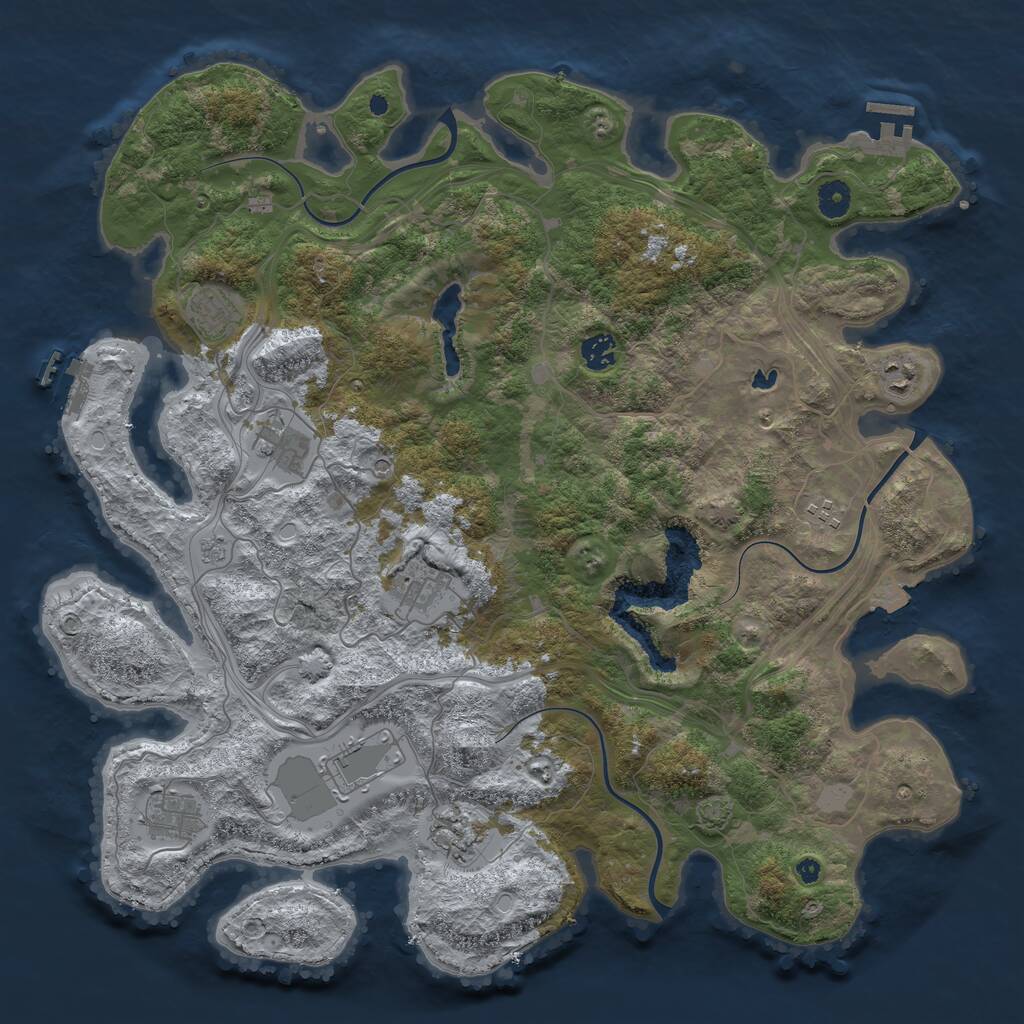 Rust Map: Procedural Map, Size: 4300, Seed: 619338, 15 Monuments