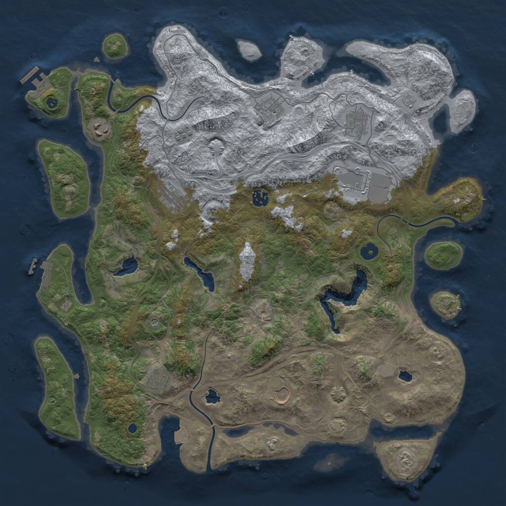 Rust Map: Procedural Map, Size: 4500, Seed: 589155305, 15 Monuments