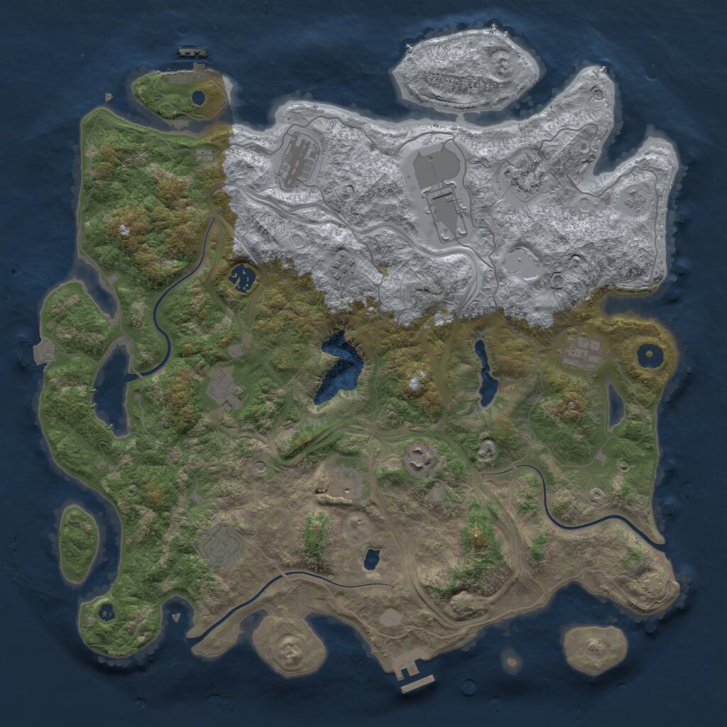 Rust Map: Procedural Map, Size: 4250, Seed: 694562118, 16 Monuments