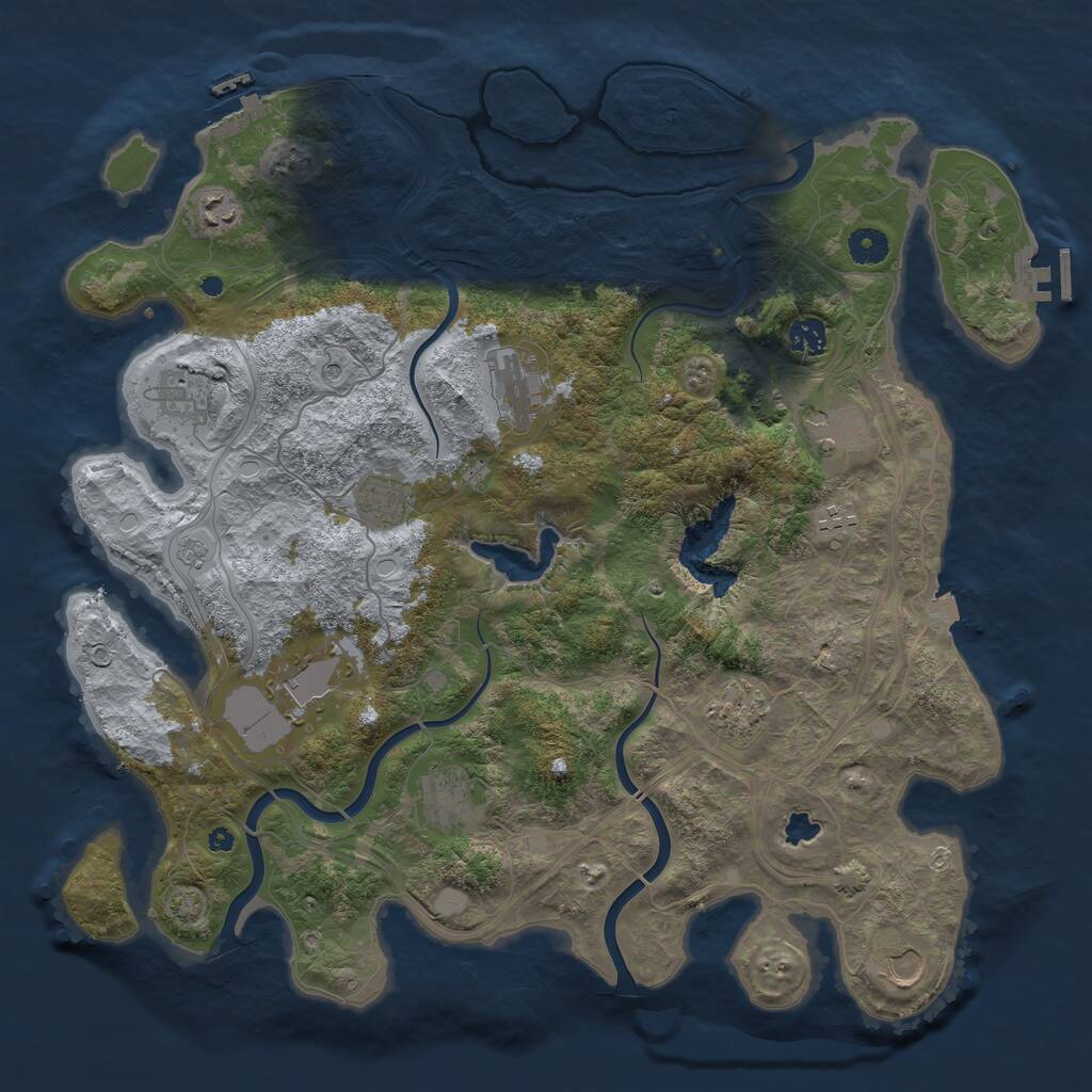 Rust Map: Procedural Map, Size: 4250, Seed: 1229202432, 17 Monuments