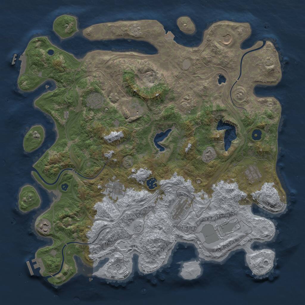 Rust Map: Procedural Map, Size: 4250, Seed: 477079387, 17 Monuments