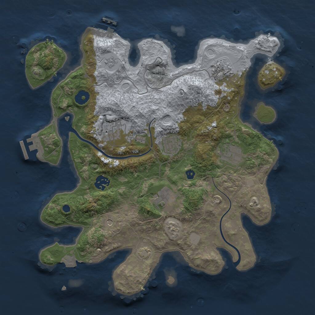 Rust Map: Procedural Map, Size: 3325, Seed: 67341, 12 Monuments