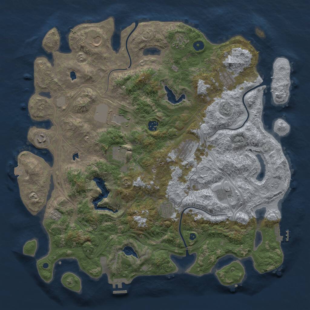 Rust Map: Procedural Map, Size: 4500, Seed: 471349004, 17 Monuments