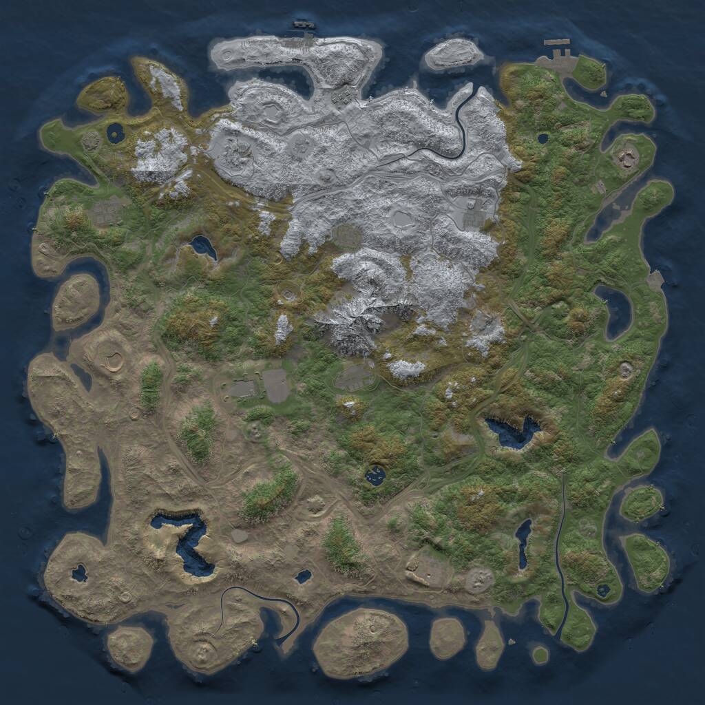 Rust Map: Procedural Map, Size: 5500, Seed: 1859668818, 17 Monuments