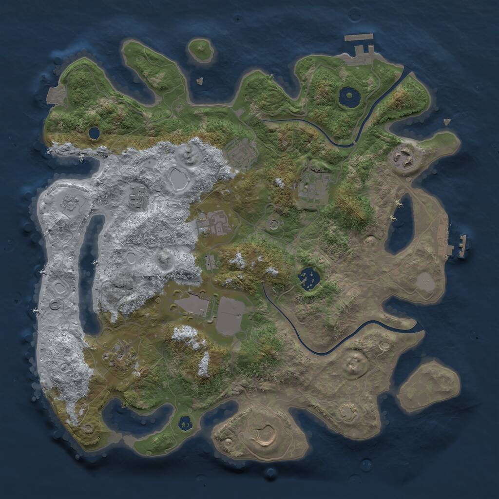 Rust Map: Procedural Map, Size: 3500, Seed: 1119948145, 15 Monuments