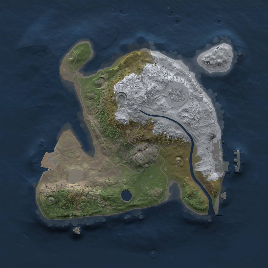 Rust Map: Procedural Map, Size: 2000, Seed: 1312741281, 3 Monuments