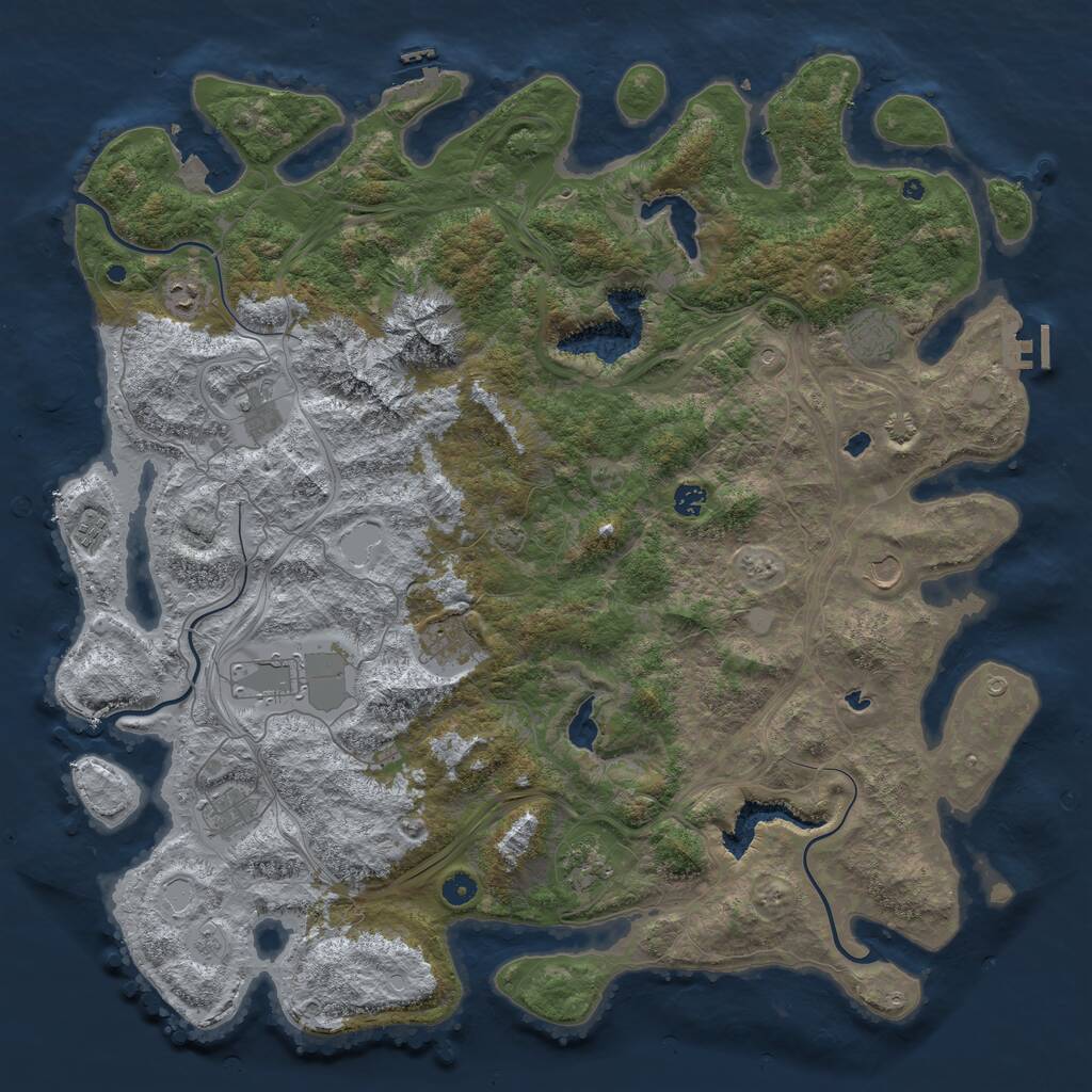 Rust Map: Procedural Map, Size: 5000, Seed: 913202388, 16 Monuments