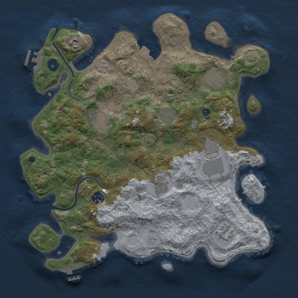 Rust Map: Procedural Map, Size: 3800, Seed: 6985, 15 Monuments