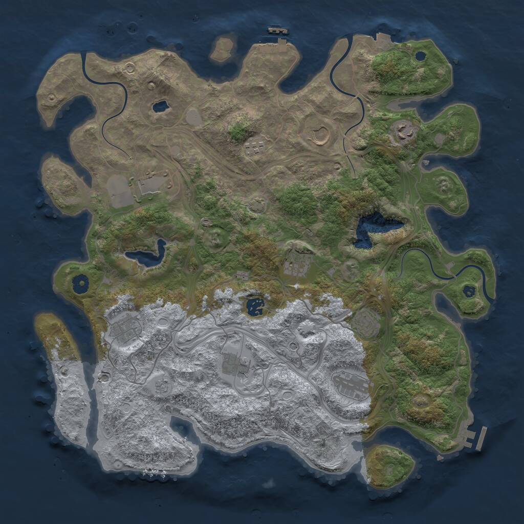 Rust Map: Procedural Map, Size: 4250, Seed: 1866107039, 16 Monuments