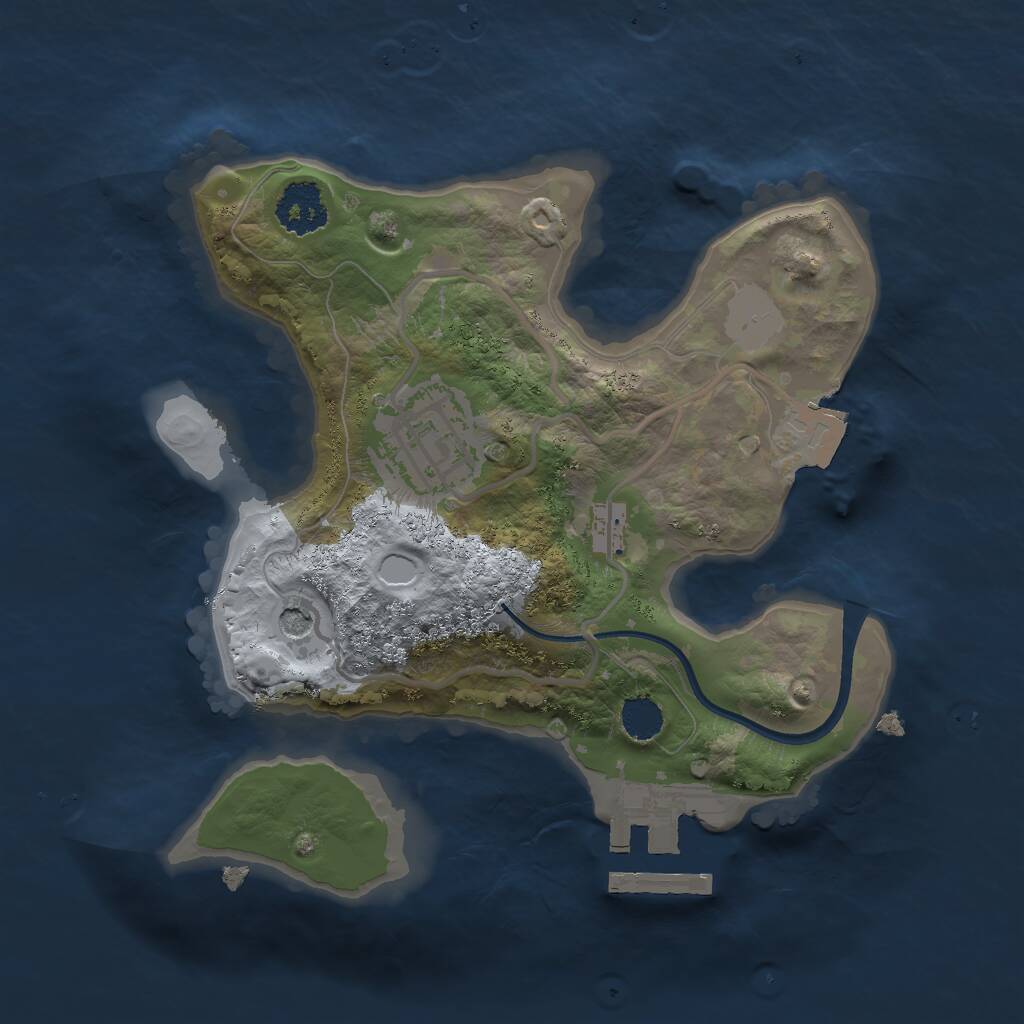 Rust Map: Procedural Map, Size: 2000, Seed: 851892845, 4 Monuments